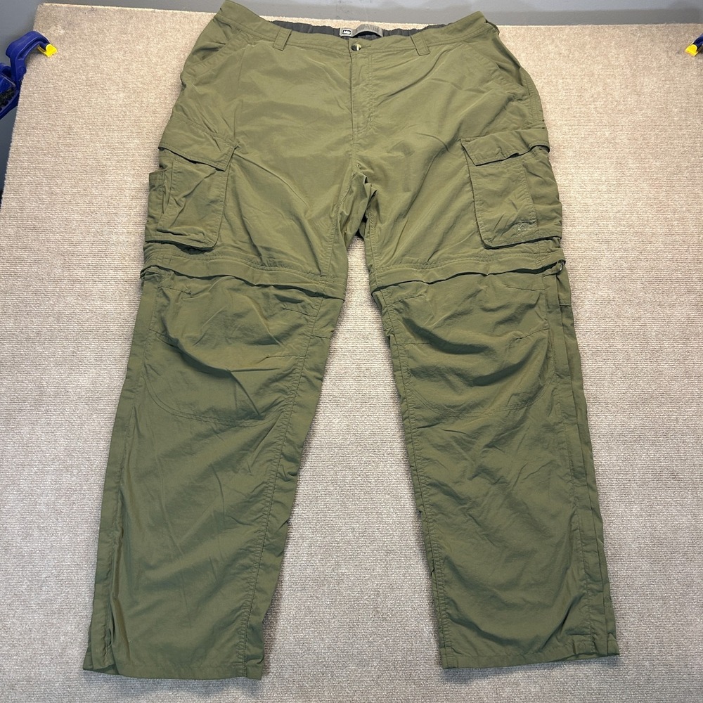 REI Co-op Sahara Convertible Cargo Pants Men's 2XL Elastic Waist Leg Zips 31"